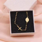 Bomboniera rosario oro con croce – bracciale religioso