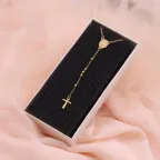 Bomboniera collana rosario oro – croce e medaglietta