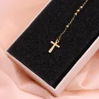 Bomboniera collana rosario oro – croce e medaglietta