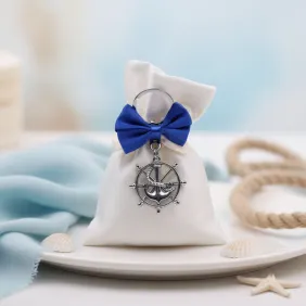 Ancora E Timone Silver per Compleanno su Sacchetto