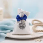 Ancora E Timone Silver per Compleanno su Sacchetto