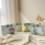 Portafoto mini Animaletti Safari con Papillon Oro confezionato in scatola da cerimonia