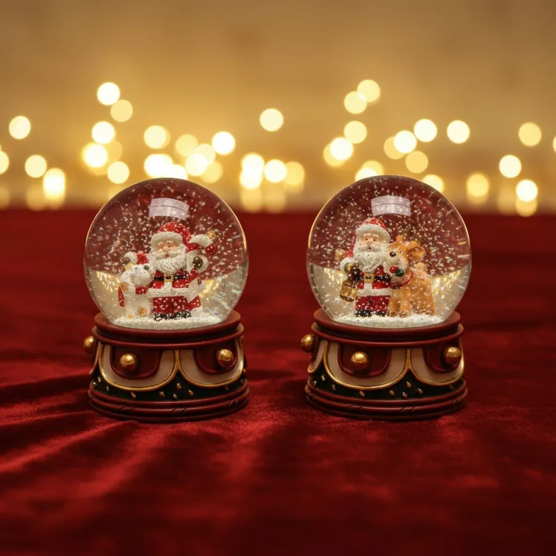 Bomboniera Natalizia Mini Sfera d’Acqua “Balze Festive” – confezionata in scatola da cerimonia