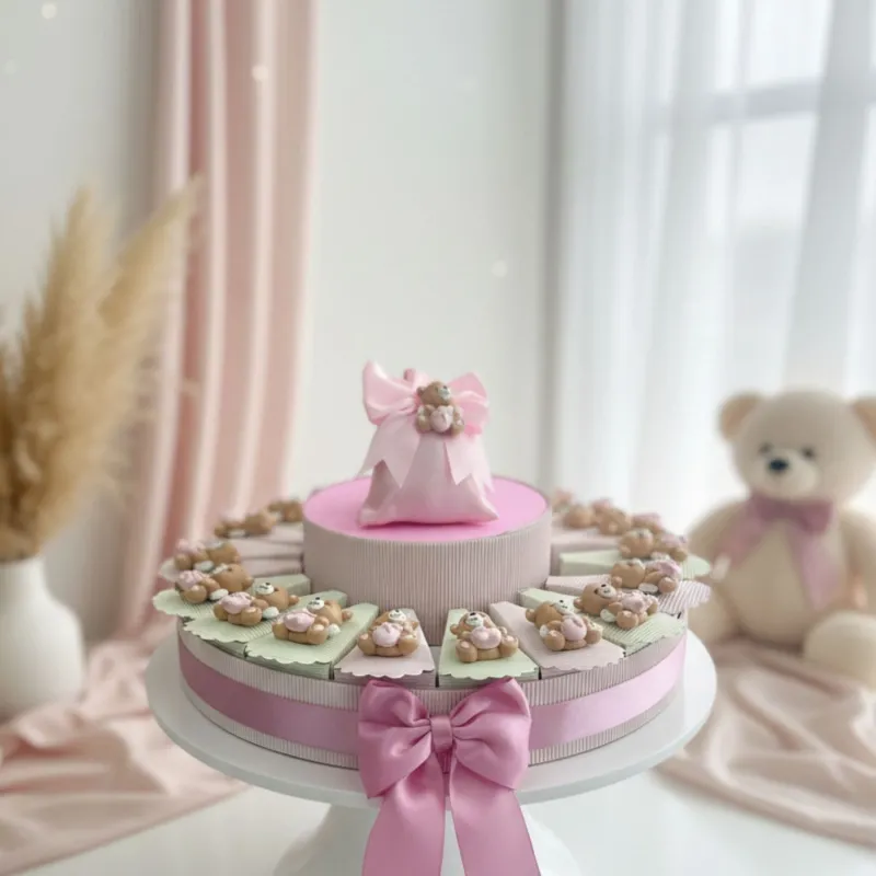 Torta bomboniere con Orsetti Ali Bimba Magnete