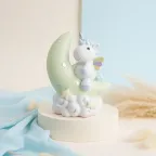 Salvadanaio Unicorno Moon in resina - bomboniera battesimo bimbo