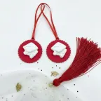 Kit da 6 applicazioni per laurea con tocco bianco . Perfetti anche come segnaposto