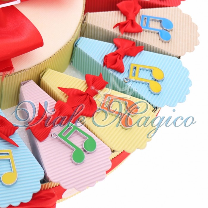 Bomboniere Torta Musicale con Ciondoli Note Colorate Compleanno Offerte