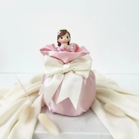Bomboniera Bimba Cherubino Angioletto Rosa su sacchetto