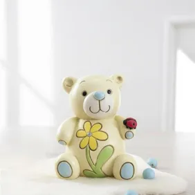 Orsetto in Resina Giallo con Coccinella