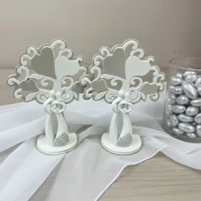 Bomboniera Albero della Vita Sposi con Cuori Argento