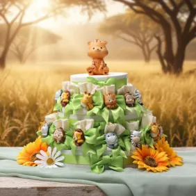 Torta Sacchetti Baby Savana Dream Animaletti Magnete Battesimo