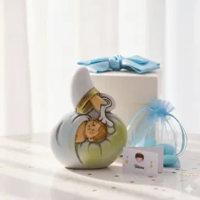Santo Battesimo Bimbo Bomboniera Confezionata Sagoma Maxi