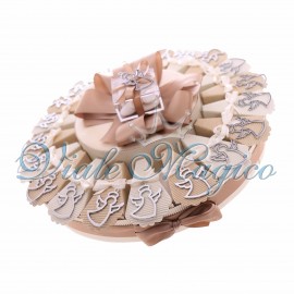 Bomboniere Battesimo Comunione Cresima Torta Alzatina Ciondolo Angioletto Alato