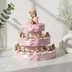 Bomboniere Torte Orsetti Cuore Bimba Portachiave MilleCuori