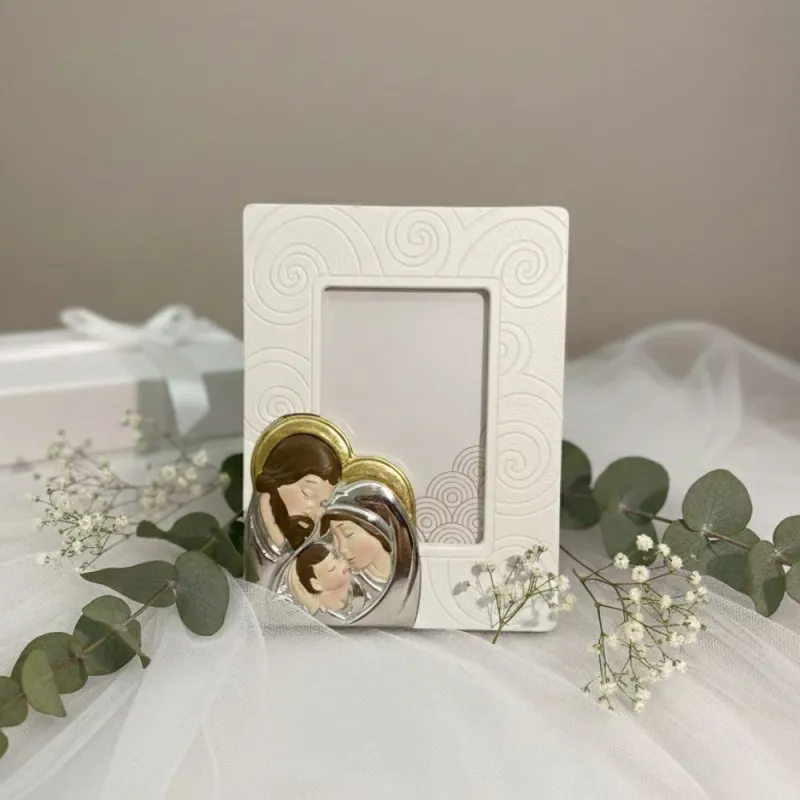BOMBONIERA Sacra Famiglia Portafoto Matrimonio Battesimo Confezionata