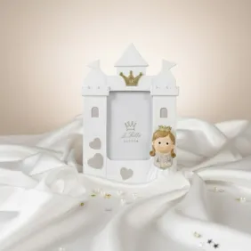 Bomboniera Portafoto Castello Principessa Stilizzata in scatola da cerimonia