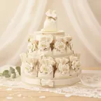 Bomboniera Matrimonio Albero della Vita Fedi intrecciate Calamite Torta 25 Sacchetti