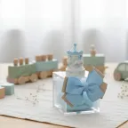 Carillon Statuina Bimbo su Plexiglass con Confettata bomboniere nascita e battesimo