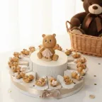 Torta Bomboniere Nascita con calamita orsetto Teddy portaconfetti