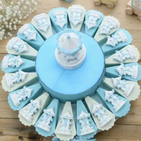 Carillon Celeste Bomboniera Battesimo Torta Magnete per Bimbo ideale anche per Battesimo e Primo Compleanno Maschietto.