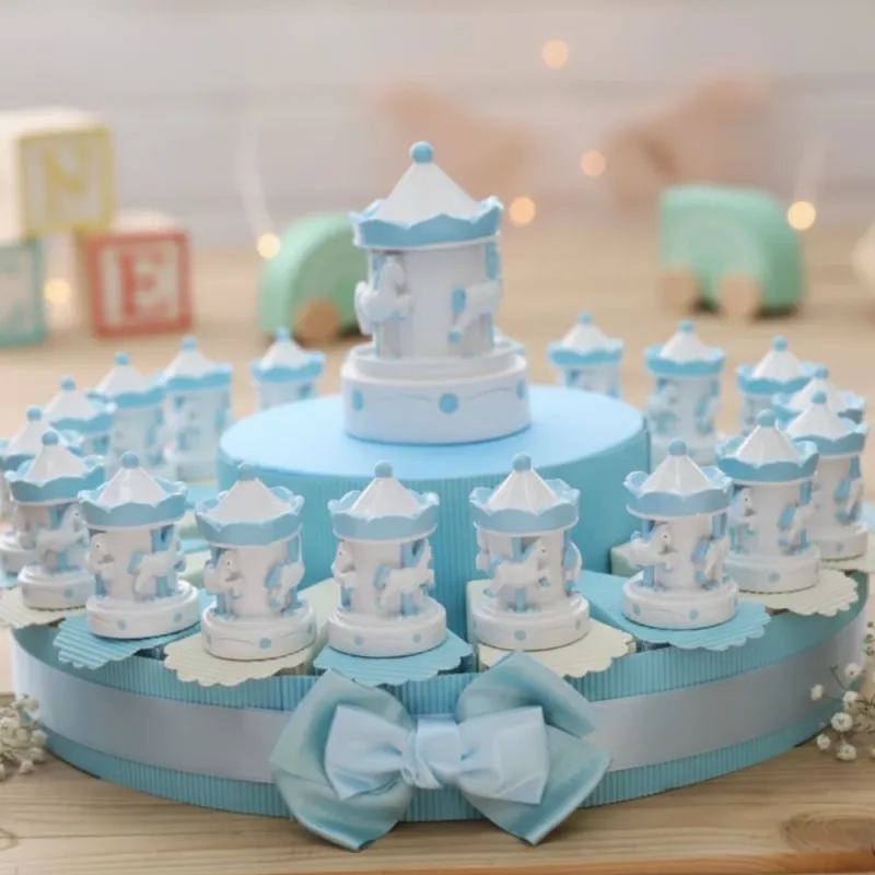 Battesimo Bomboniere Carillon Giostrina Bimbo Statuine su Torta portaconfetti