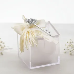 Chiave Albero della Vita Cuori con Nappina su Plexiglass Confettata