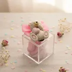 Magnete Bimba Orsetto con Cuore Bomboniere Con confetti Plexiglass