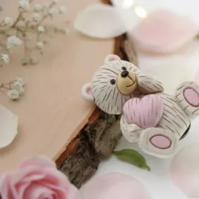Magnete Fai da te Orsetto con cuore Bomboniere Bimba