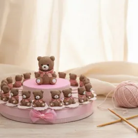 Torta Bomboniere Morbidi Orsetti Bimba Statuine