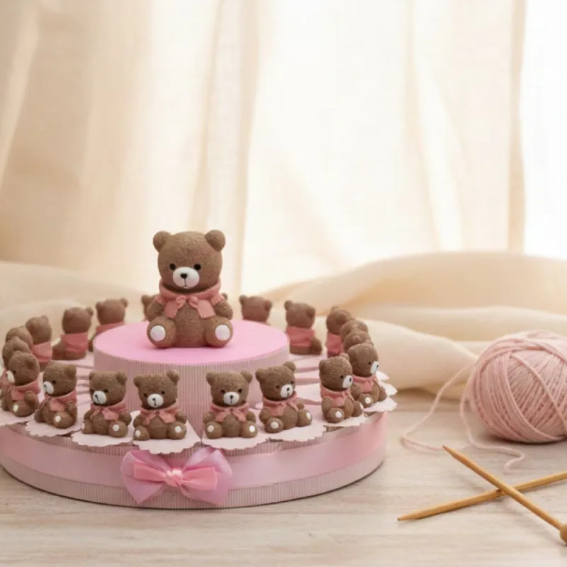Torta Bomboniere Morbidi Orsetti Bimba Statuine