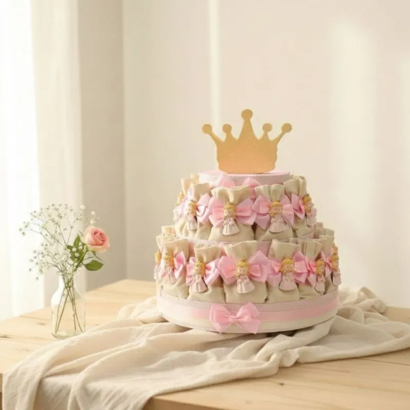 Bomboniere Comunione Piccola Principessa Torta portaconfetti Sacchetti
