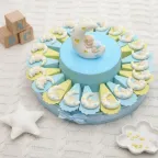 Bomboniere Nascita Maschio Dolce Bimbo Dormiglione su Torta portaconfetti