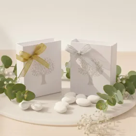 Libro Book Albero della Vita Avana con Nastro Glitter e Confetti