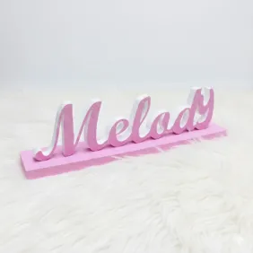 Polistirolo Personalizzati Nome in 3D con Base Colorata da personaliazzare (8-12 Lettere)