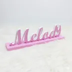 Polistirolo Personalizzati Nome in 3D con Base Colorata da personaliazzare (8-12 Lettere)