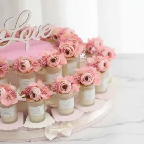 Confettata di fiori su candele profumate Matrimonio Comunione Battesimo