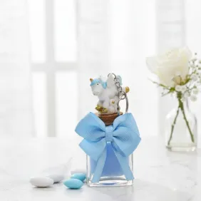 Portachiave Unicorno Bimbo "Fantasy" su Vasetto con confetti  bigliettino Bomboniere tema unicorno