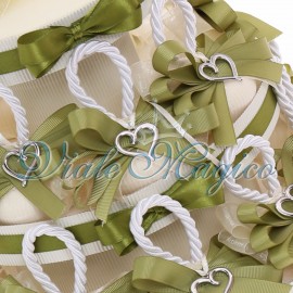 Bomboniere Promessa Matrimonio Torta 20 pz Appendini Saponi Profumati con Ciondolo Cuore