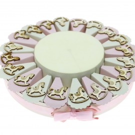 Torta Da 20pz Cavallo A Dondolo Rosa