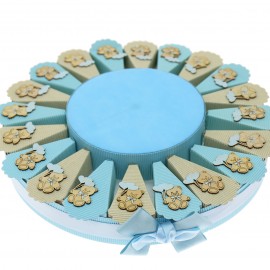 Torta Da 20pz Orsetto Con Cuore Celeste