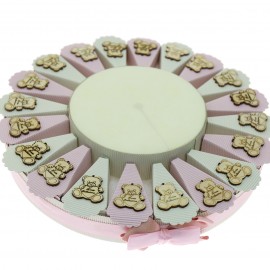 Torta Da 20pz Il Mio Battesimo Orsetto Rosa